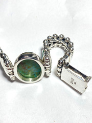 Vintage Heavy Exex Claudia Agudelo Sterling Woven Turquoise Bracelet 6.25″-6.5″