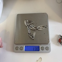 Vintage Sterling Silver Oval Link Leaf Floral Design Bracelet