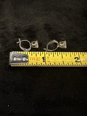 Vintage Sterling Silver Glass Drop Earrings Leverback Closure 1.5g