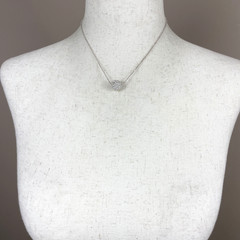 Vintage Monet Signed Pavé Crystal Fireball Silver-Tone 16″-18″ Pendant Necklace