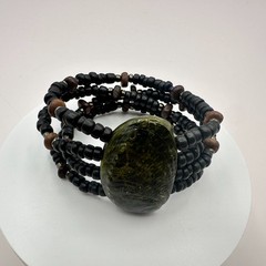 Vintage 90s Boho Multi-Strand Beaded Bracelet Statement Women’s Classic Jewelry