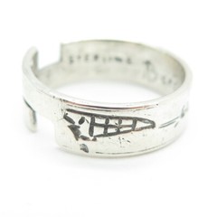 BOLECO 925 Sterling Silver Vintage Engraved Adjustable Band Ring Size 8.5