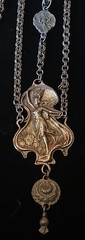 “Stunning Vintage 18” Art Nouveau Winged Fairy Necklace – Hollow Back &…