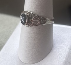 Antique Deco Style Dainty Ring Sterling Silver 925 SU Filagree Size 8.75 2.2g
