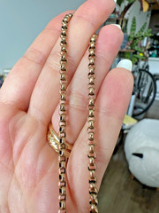 Antique 9ct/9k Rose Gold Rolo Chain.Neckalce 16 in 6.2 g , 3mm link
