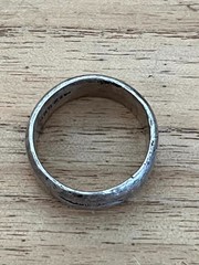 Vintage Mexico heavy Sterling Silver Ring engraved with Fish size 9