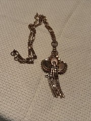 Woman’s Vintage Copper Rhinestone Necklace Measuring 22 Inch