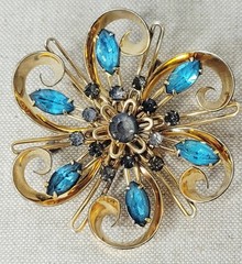 VTG MCM JMS 1/20 12kt GF Floral Design Pendant 2″ Signed