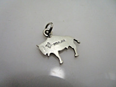 Vintage Southwestern Bison Buffalo Flat Sun West Silver Co. Sterling Charm
