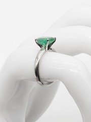 Estate $6000 5ct Natural Emerald Platinum Wedding Ring 7g HEAVY