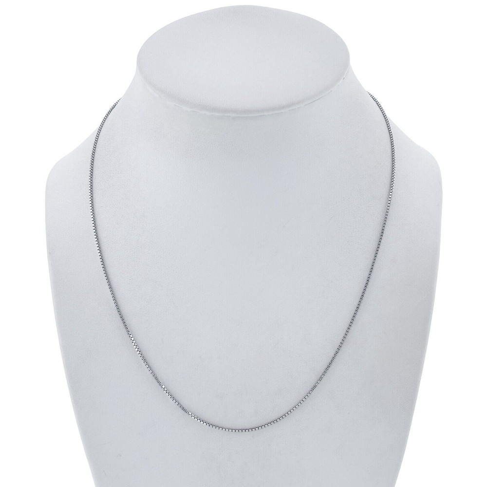 Vintage Sterling Silver 925 1.1mm Box Chain Necklace 15.75″-17.75″