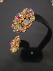 Vintage Graziano Aurora Borealis Clip Earrings