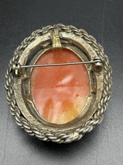 Vintage Cameo Brooch Pin Pendant Lot Of 6 One Carve Shell Lady In Profile