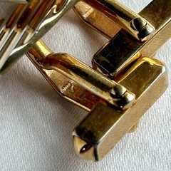 5 Pair SWANK Mid-century Vintage 1950s Cufflinks, Leather, Blue Glass, Love Knot