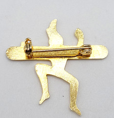 Brownie Pixie Promise Badge Girl Guides Scouts of Canada Gold Tone Vintage Pin