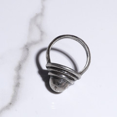 Vtg Chunky domed sterling silver ring in Danish Modernist style. Size: 6.25