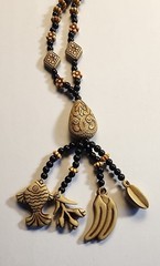 Boho Carved Resin Bead Necklace Approximately 15 Inches Long