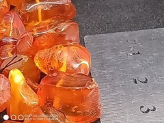 Necklace made of natural beautiful cognac amber weight 74 grams.