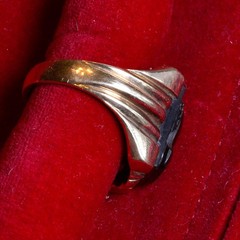 Mens Ring Vintage 10k gold Roman Soldier Tigers Eye 7.9g