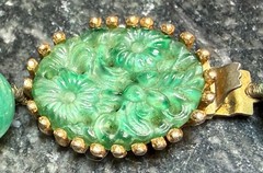 Vintage Joseph Mazer Faux Jade Bead Necklace with Intricate Clasp – As-Is