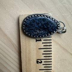 Paul Rossman CSHR Pendant 2 Inch Blue Fossil Dino Bone 925 Sterling 12.0g USA