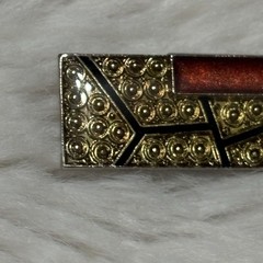 Art Deco Brooch Enamel Gold Tone Vintage Jewelry Art Nouveau Rectangle Geometric