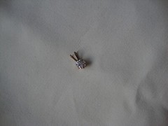 VINTAGE 1970-80s CHILD’S 5MM CLEAR CUBIC ZIRCONIA 14KT GOLD FILLED PRONG PENDANT
