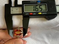 Vtg 14K White Gold Ring 3.51g Fine Jewelry Sz 7.5 Amber Color Oval Stone Prong