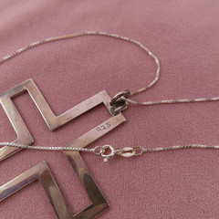 Vintage Sterling Silver Necklace Large Open Cross 2.5 in Pendant Statement 210h