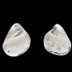 Sterling Silver Clip-On Earrings Modernist Wavy Abstract Signed D