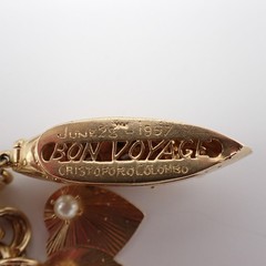 Estate Solid 14K Gold Heavy 74.85g Charm Bracelet Vtg Travel Globe w/Gemstones