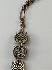 MONET Gold Tone Golden Brown Adjustable 17″-19″ Necklace READ