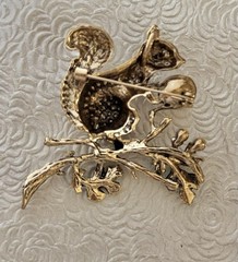 Squirrel acrylic vintage style brooch pin