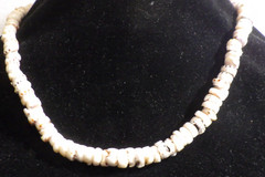 handmade 70s vintage tiger puka necklace 17.75″ 5/16″ thick approx 8-9mm shells
