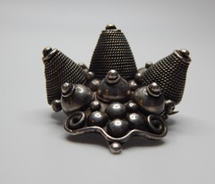 Art Deco African Sterling Silver Brooch-Pendant, Signed B.N.A., Depose