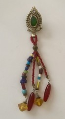 Unique Vintage 1980s 5.5” Length Hand Beaded Earrings Handmade in Africa
