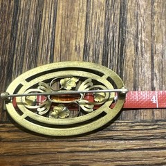 Vintage Art Nouveau BROOCH PIN Ivy Detail Gold Tone Signed GLP