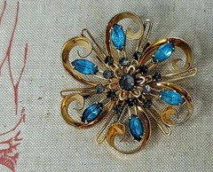VTG MCM JMS 1/20 12kt GF Floral Design Pendant 2″ Signed