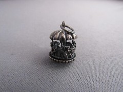 VINTAGE ROUND N’ ROUND STERLING ARTICULATING 3D CAROUSEL CHARM PENDANT