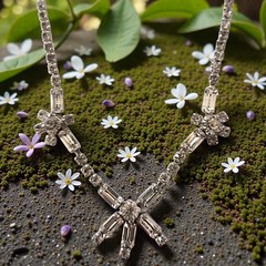 Vintage Baguette Rhinestone Statement Necklace Silver Tone Bridal Glam Hollywood