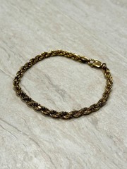 VTG KC Gold Vermeil Choker Necklace Chain Rope 925 Sterling Silver Italy Twist