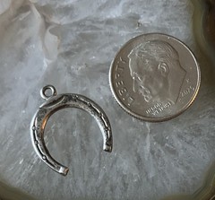 Vintage Sterling Silver Charm Horseshoe Good Luck Charm Stamped STG JMF
