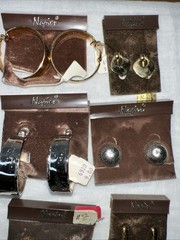 VTG NOS Napier 13 Pr Clip On Earrings Lot Gold Silver Tone Modernist 1978-85