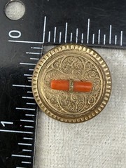 Vintage Victorian Engraved Brooch Pin Gold Filled Coral Branch Gold Tone