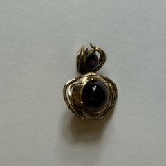 Vintage 14K Yellow Gold Rhodolite Garnet Spider Beetle Insect Brooch Pendant