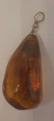 Vintage Amber Pendant 1.5 Inches Long .75 Inches Wide
