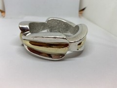 YAACOV HELLER STERLING SILVER VERMEIL ARTFORM BANGLE BRACELET 74 grams