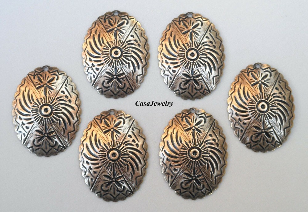#3516 LARGE ANTIQUED GOLD OVAL PENDANT/ER DROP W/TOP HANG HOLE – 6 Pc Lot