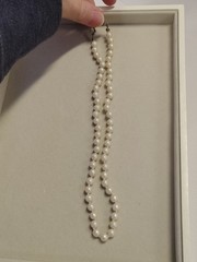 Mid 20th Century 15-inch-Hand Knotted Faux Pearl Necklace Choker
