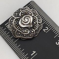 Vintage ROSS SIMONS Sterling Silver Rose Flower Pendant Marked 925 3.3g #47